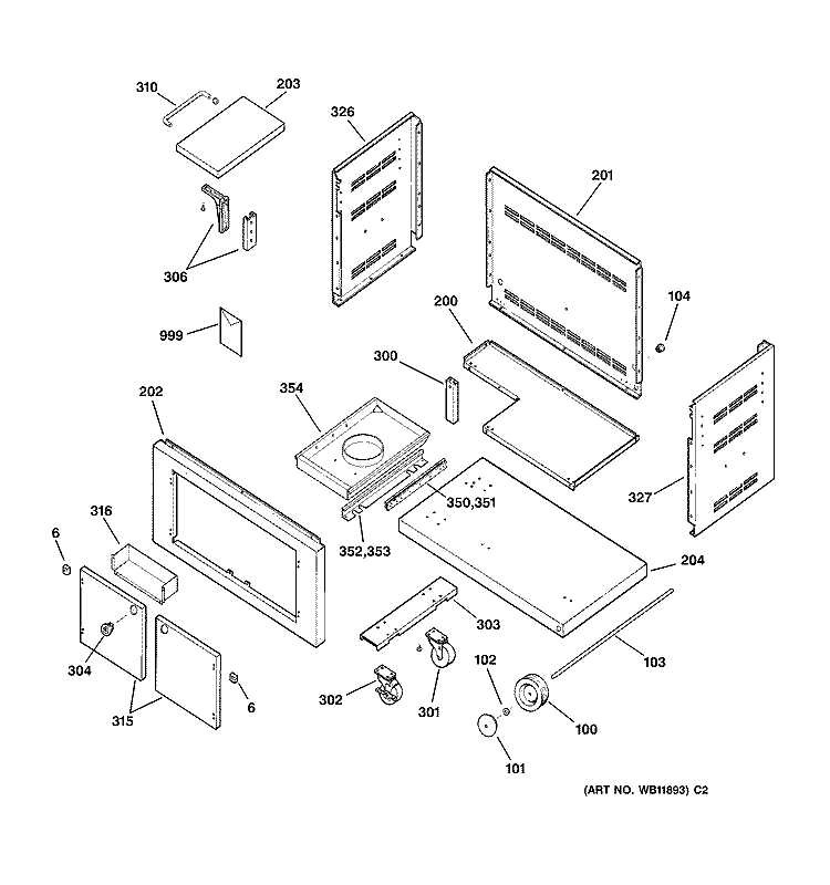 CART PARTS Diagram and Parts List for ZX36CTACSS  General Electric Range