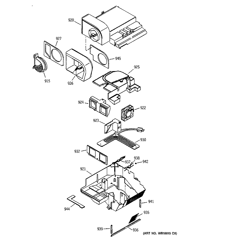 CUSTOM COOL Diagram and Parts List for PCG23NGSAFBB  General Electric Refrigerator