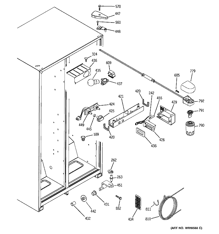 FRESH FOOD SECTION Diagram and Parts List for HSS22IFPHCC  Hotpoint Refrigerator