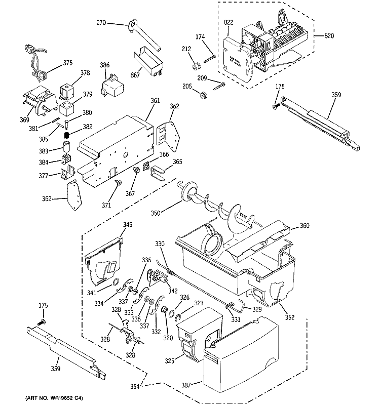ICE MAKER & DISPENSER Diagram and Parts List for PCG21MISAFWW  General Electric Refrigerator