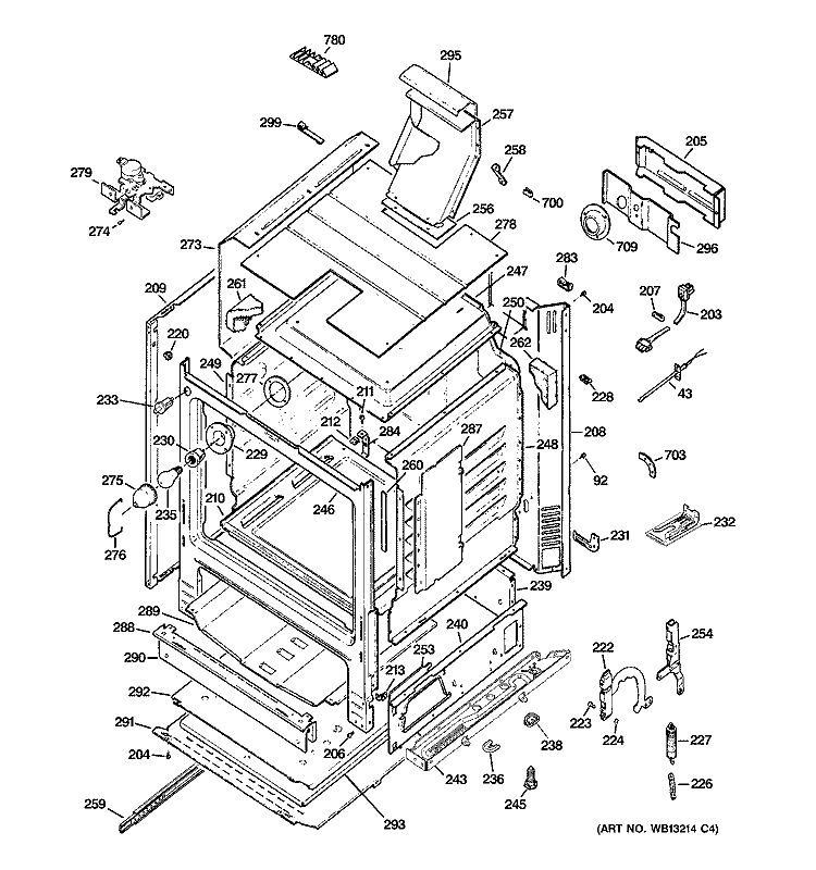 BODY PARTS Diagram and Parts List for JGB900CEK1CC  General Electric Range