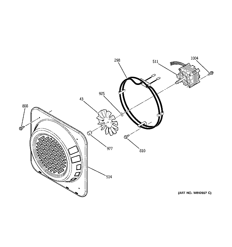 CONVECTION FAN Diagram and Parts List for JCS968SF3SS  General Electric Range