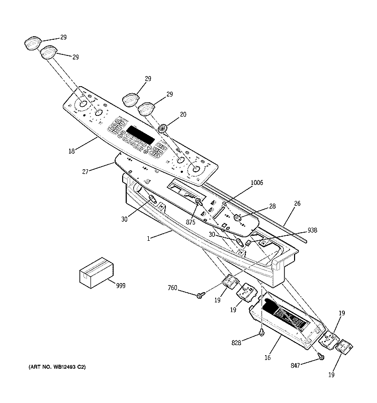CONTROL PANEL Diagram and Parts List for JD968TF1WW  General Electric Range