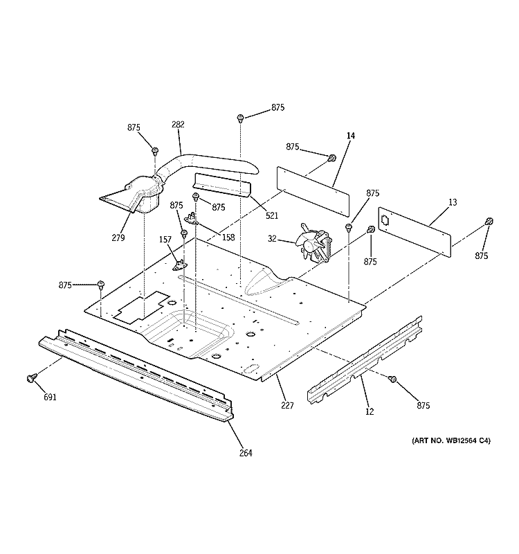 CENTER SPACER Diagram and Parts List for JK955CF3CC  General Electric Wall Oven