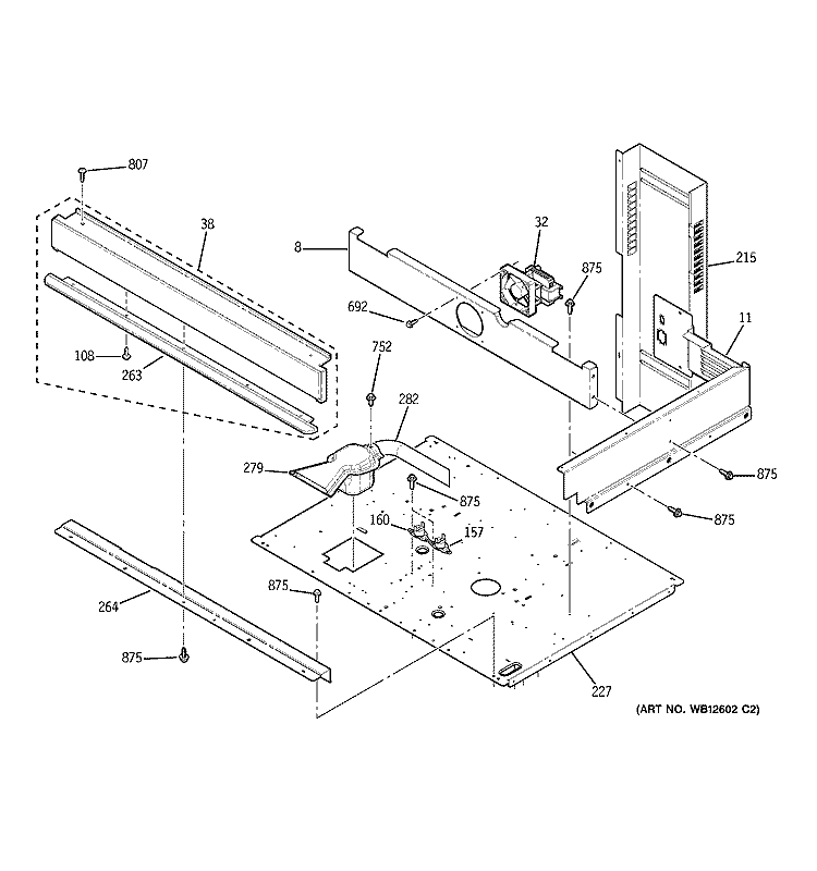 CENTER SPACER Diagram and Parts List for ZET958SF1SS  General Electric Wall Oven