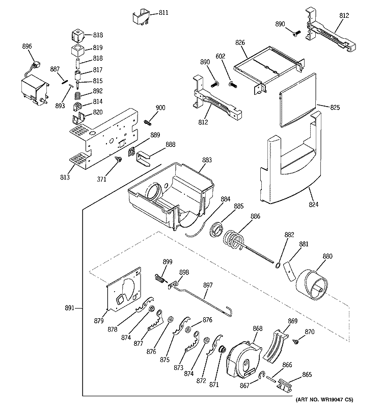 ICE MAKER & DISPENSER Diagram and Parts List for ZSGS420DMCSS  General Electric Refrigerator