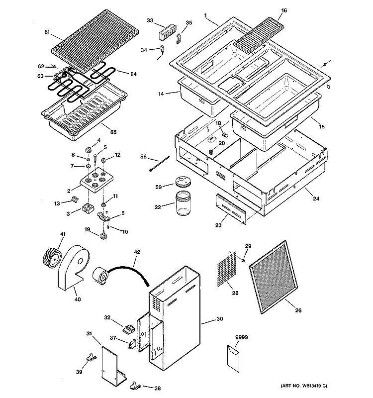 COOKTOP Diagram and Parts List for JP389BJ1BB  General Electric Cooktop