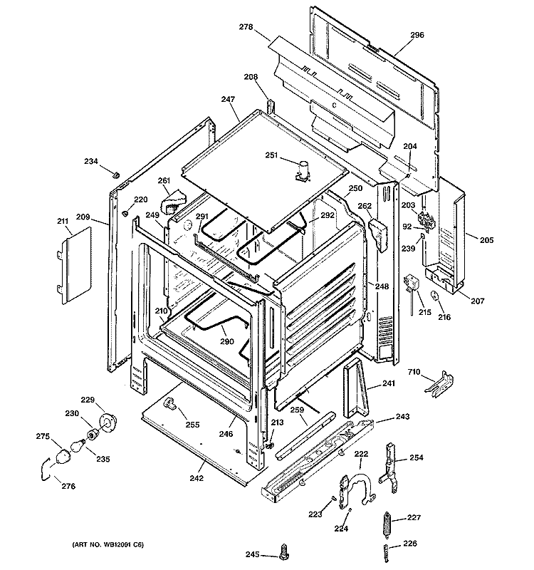 BODY PARTS Diagram and Parts List for RCBS540SJ1SA  Hotpoint Range