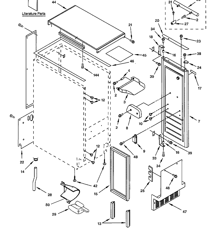 CABINET, LINER & DOOR PARTS Diagram and Parts List for ZDIS15CHSS  General Electric Ice Maker