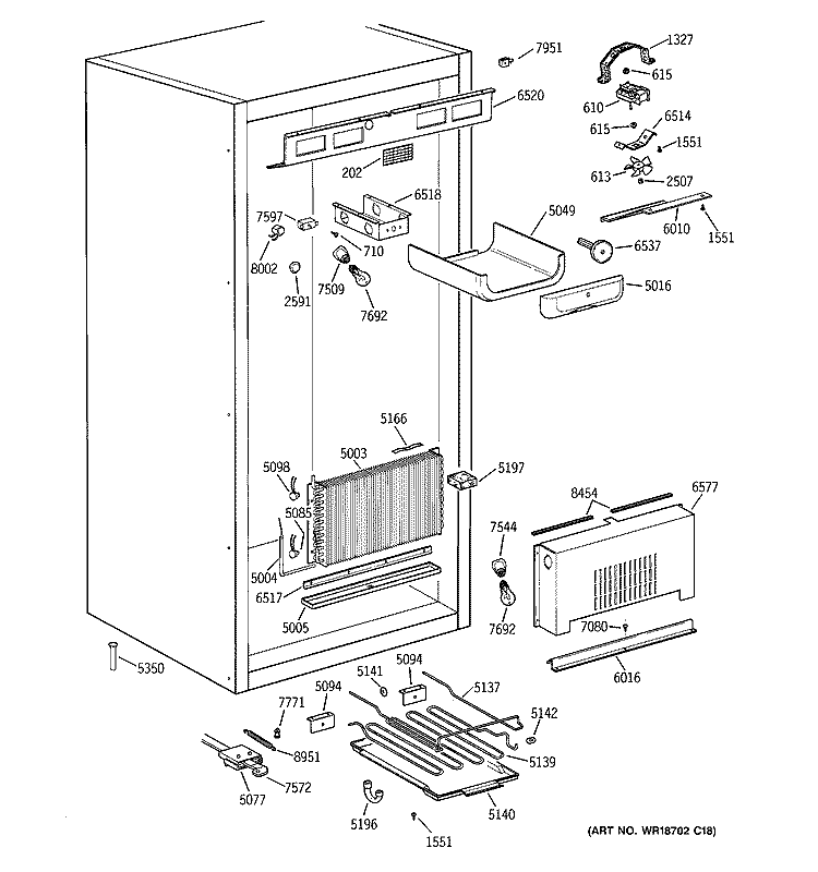 CABINET PARTS 1 Diagram and Parts List for ZIFS36NMCRH  General Electric Freezer