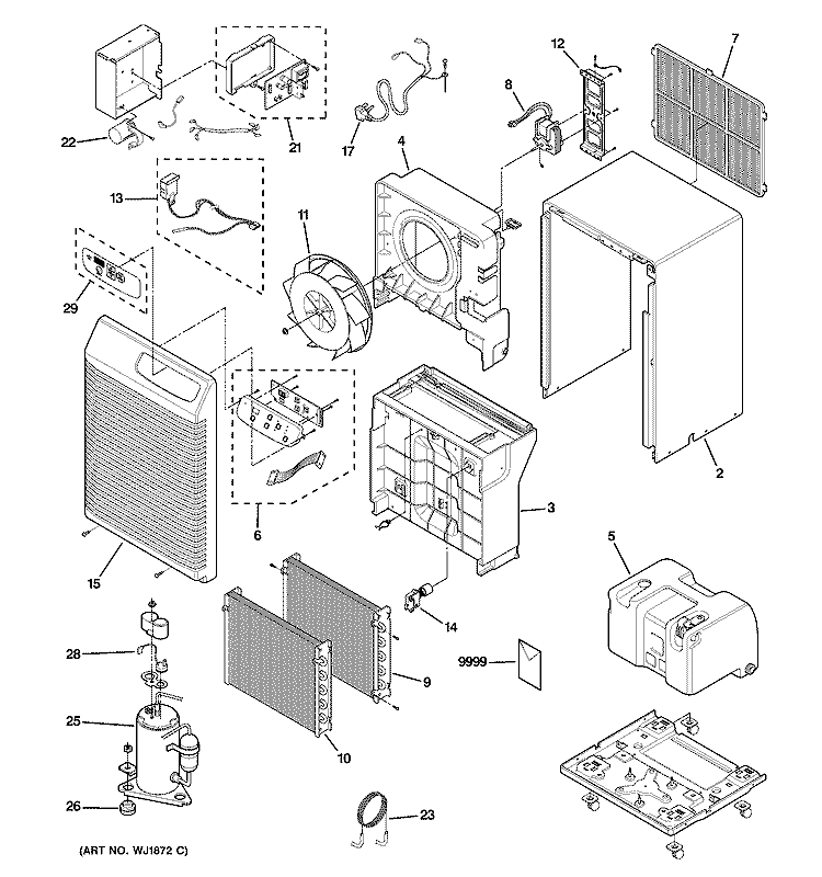 DEHUMIDIFIER Diagram and Parts List for AHG30LHG1  General Electric Dehumidifier