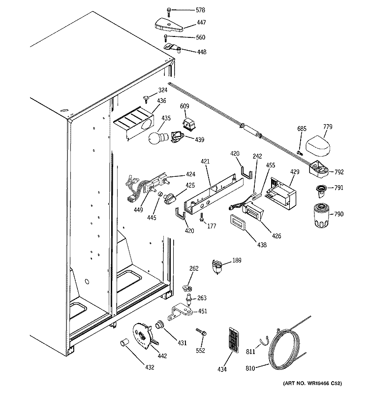 FRESH FOOD SECTION Diagram and Parts List for GSS25IFRFCC  General Electric Refrigerator