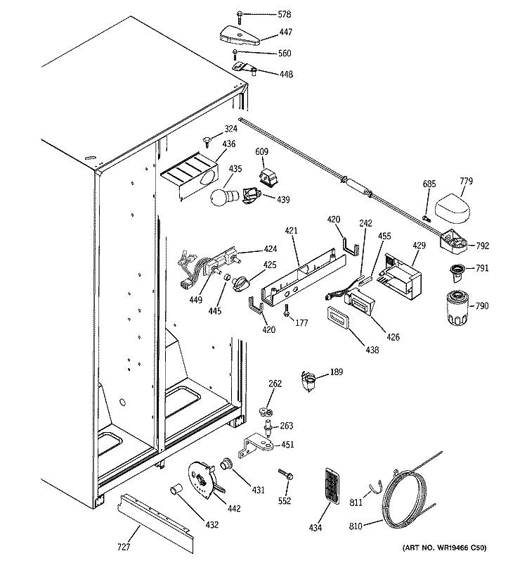 FRESH FOOD SECTION Diagram and Parts List for GSS22IFRFBB  General Electric Refrigerator