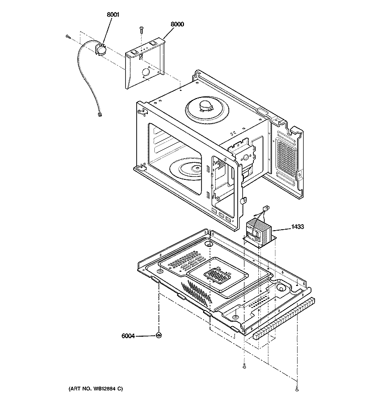 BASE PLATE PARTS Diagram and Parts List for JES1656SJ02  General Electric Microwave