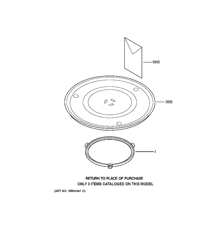 MICROWAVE Diagram and Parts List for JES638WD02  General Electric Microwave