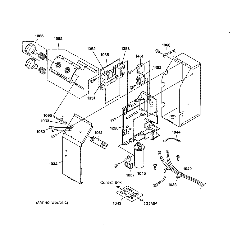 CONTROL PARTS Diagram and Parts List for AJES10DCAM1  General Electric Air Conditioner
