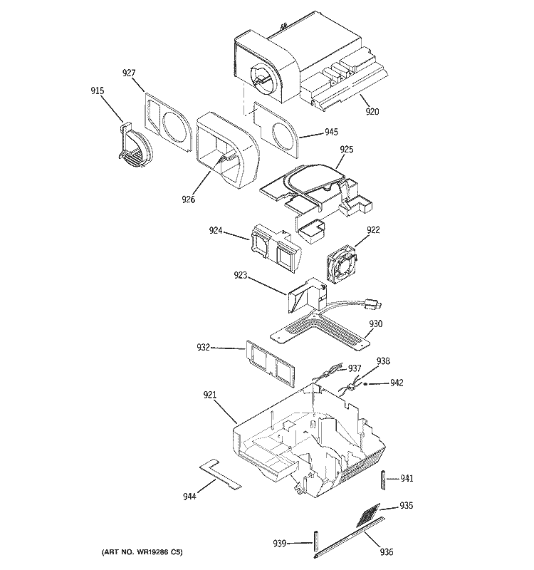 CUSTOM COOL Diagram and Parts List for PIG23SGSBFSV  General Electric Refrigerator