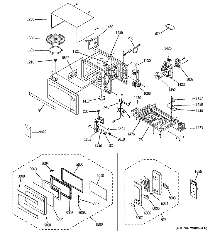 MICROWAVE Diagram and Parts List for JE2160SF02  General Electric Microwave