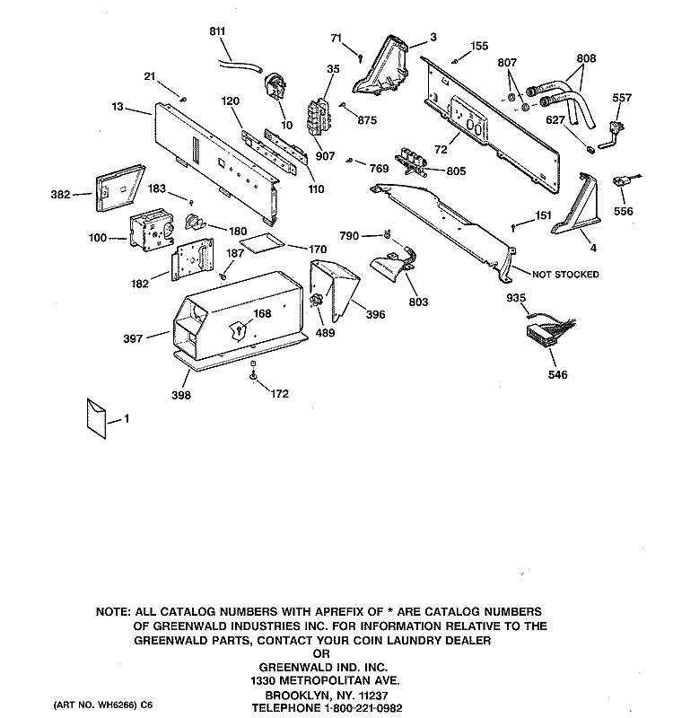 CONTROLS & BACKSPLASH Diagram and Parts List for WCCD2050F2WC  General Electric Washer