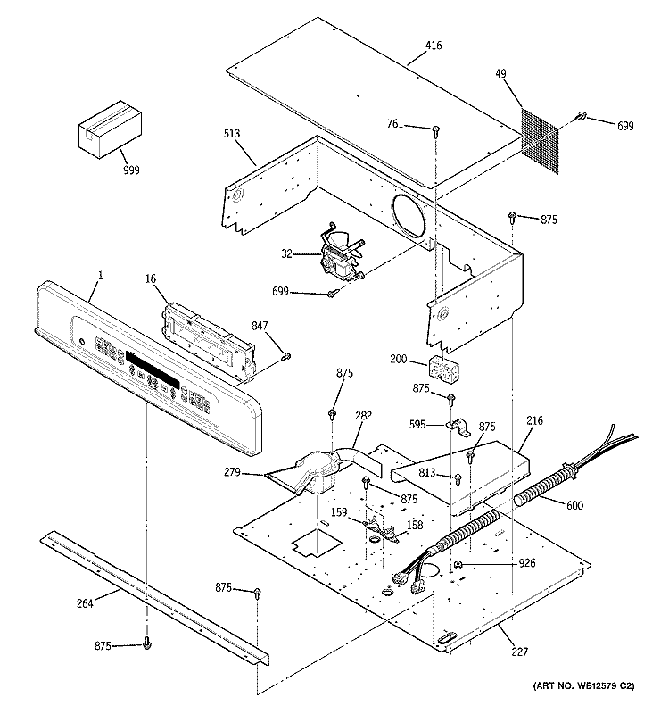 CONTROL PANEL Diagram and Parts List for JTP48CF6CC  General Electric Microwave Oven Combo
