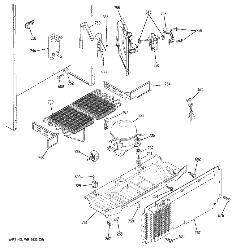 UNIT PARTS Diagram and Parts List for HTS18BCPRRWW  Hotpoint Refrigerator