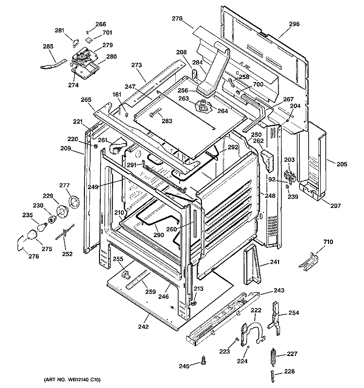 BODY PARTS Diagram and Parts List for RB790CK1CC  Hotpoint Range