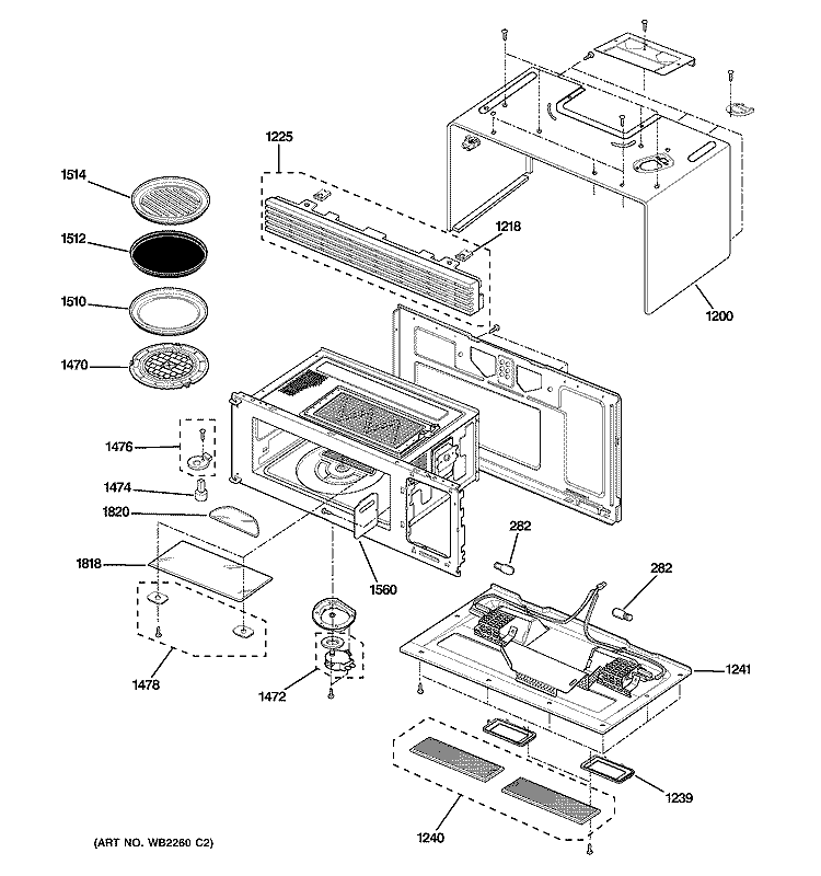 OVEN CAVITY PARTS Diagram and Parts List for SCA2001FSS02  General Electric Microwave