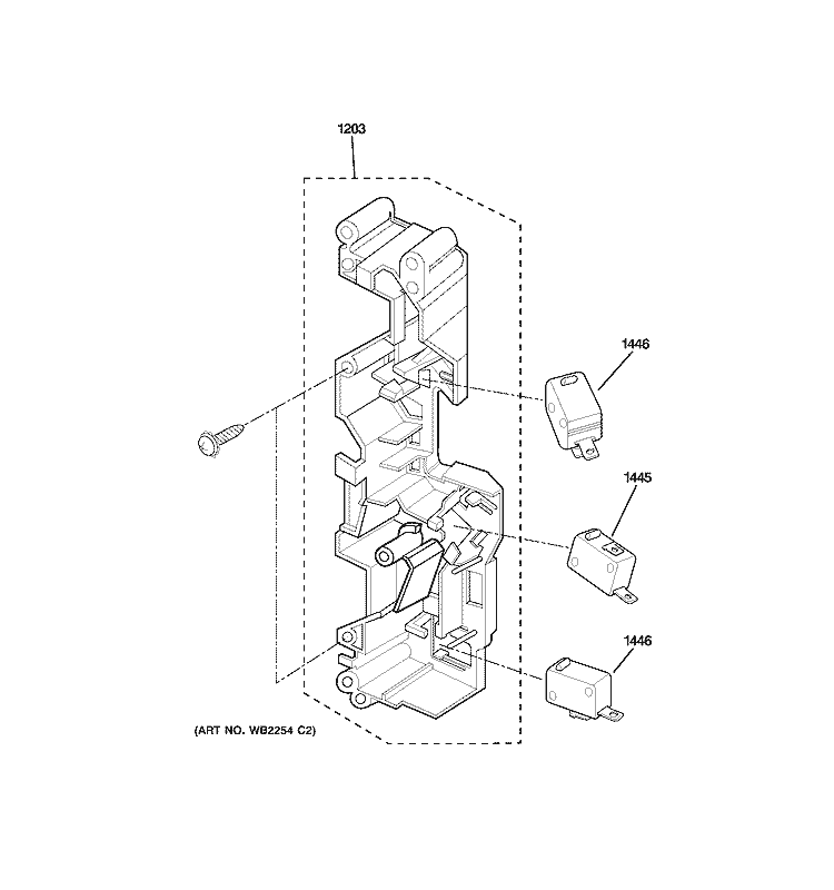 LATCH BOARD PARTS Diagram and Parts List for SCA2001FSS02  General Electric Microwave