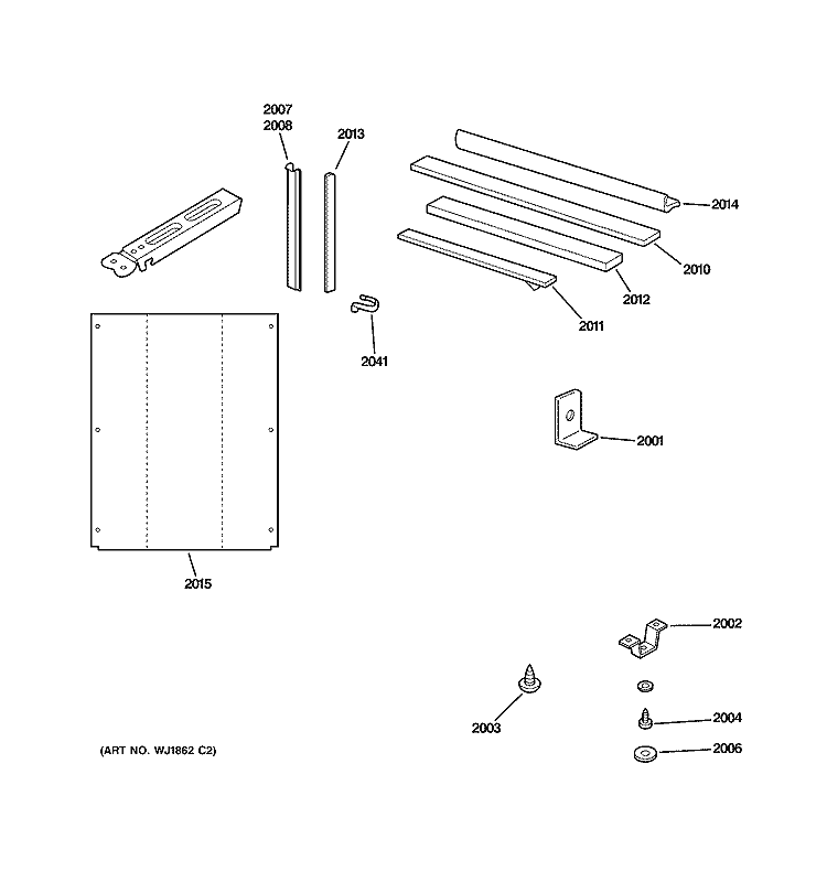 MOUNTING PARTS & FRAME Diagram and Parts List for AJES08ASBW1  General Electric Air Conditioner