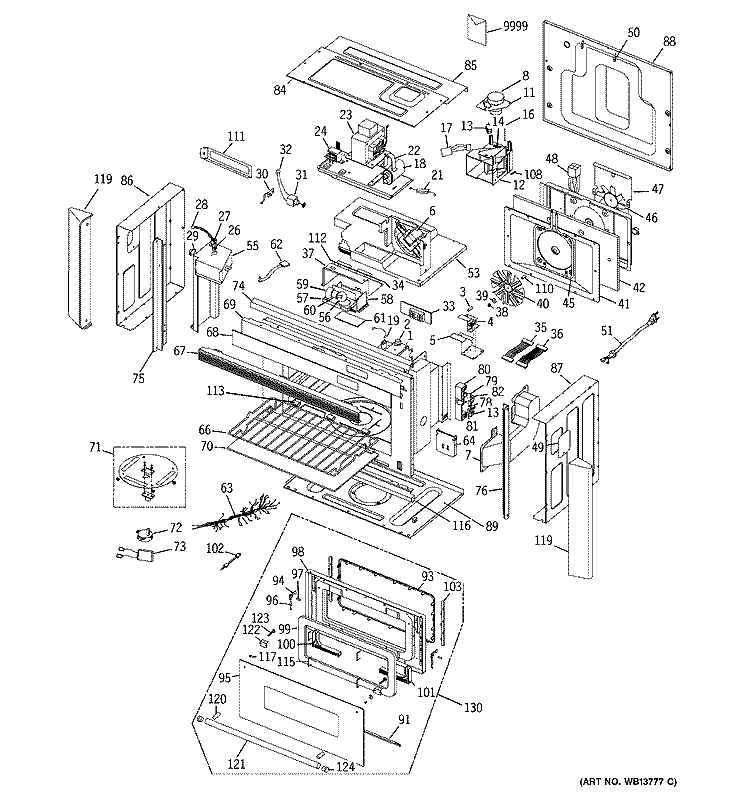 MICROWAVE Diagram and Parts List for ZMC1095WF02  General Electric Microwave