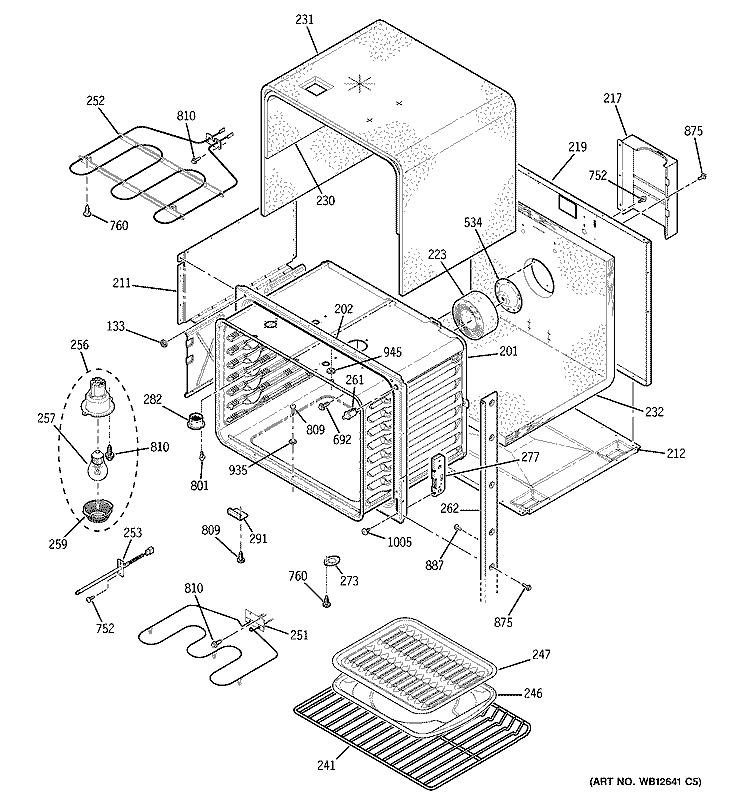 UPPER OVEN Diagram and Parts List for JTP28SK2SS  General Electric Microwave Oven Combo