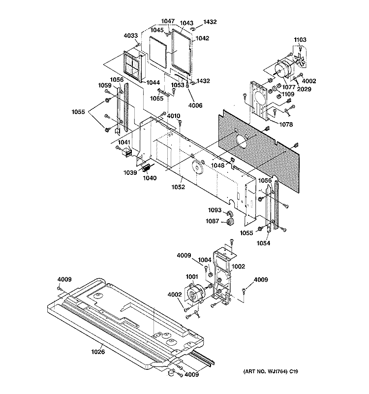CHASSIS ASSEMBLY Diagram and Parts List for AZ22E12E2PM2  General Electric Air Conditioner