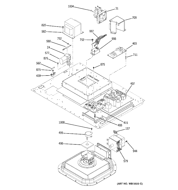 CONTROL SECTION Diagram and Parts List for ZET3058WH2WW  General Electric Wall Oven