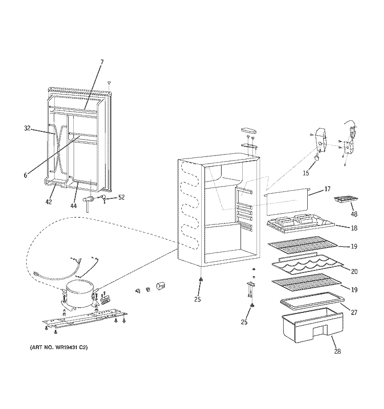 REFRIGERATOR Diagram and Parts List for SMR04DASBCS  General Electric Refrigerator