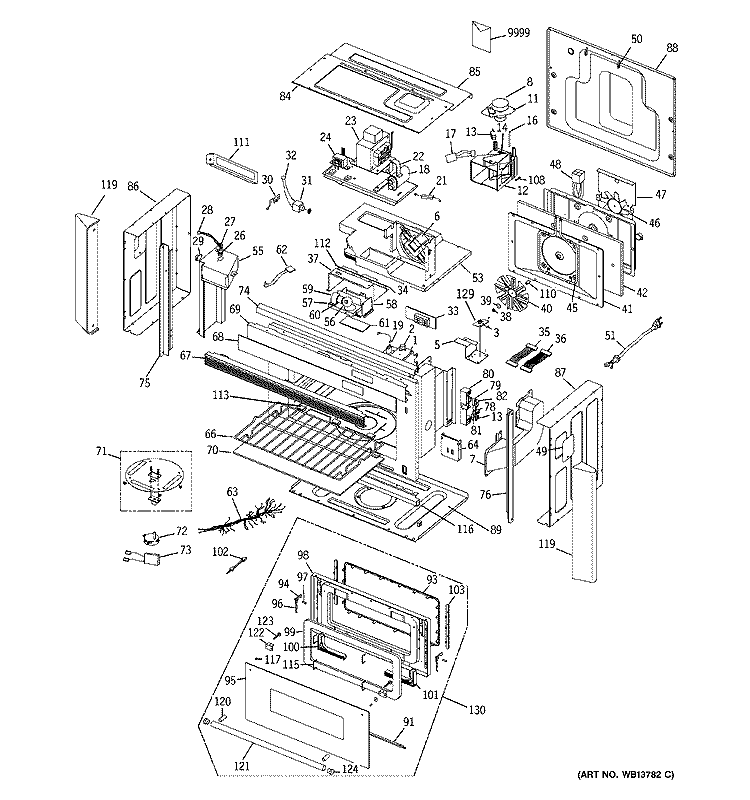 MICROWAVE Diagram and Parts List for ZMC1095BF03  General Electric Microwave