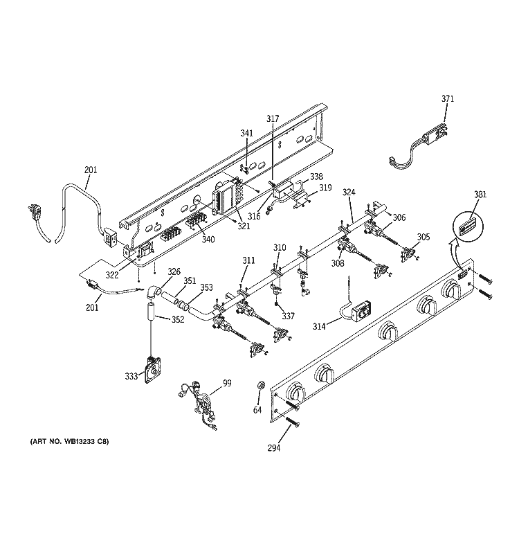 MANIFOLD ASSEMBLY Diagram and Parts List for ZGU36N4RH1SS  General Electric Cooktop