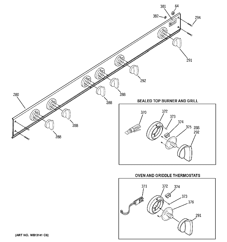CONTROL PANEL Diagram and Parts List for ZGU48L4GH2SS  General Electric Cooktop