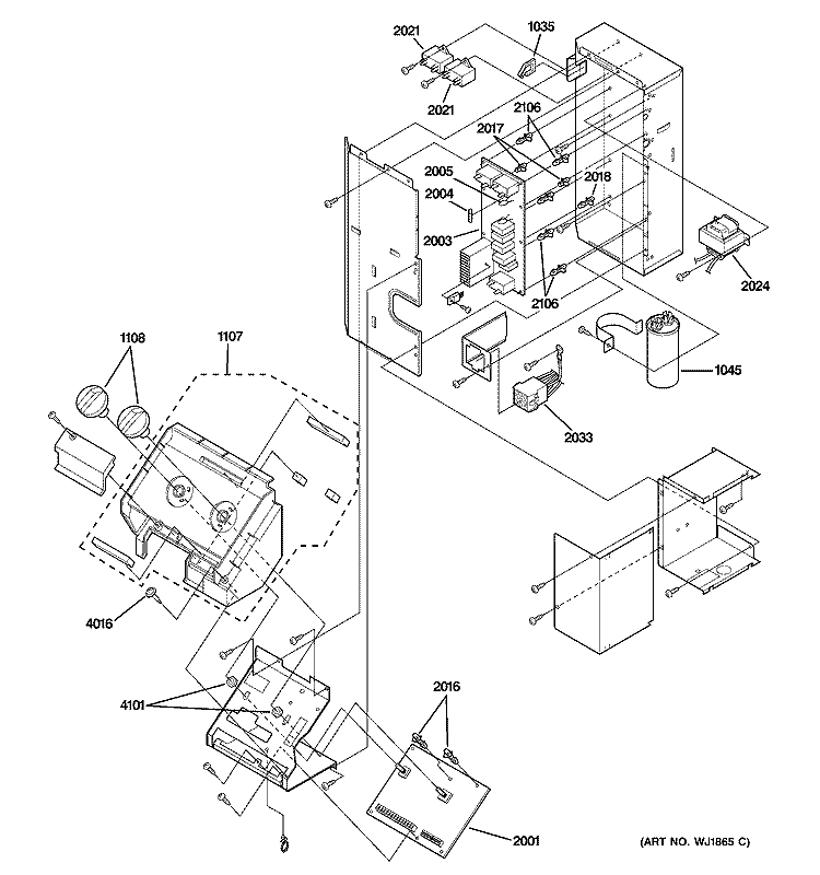 CONTROL PARTS Diagram and Parts List for AZ28E07DABM1  General Electric Air Conditioner
