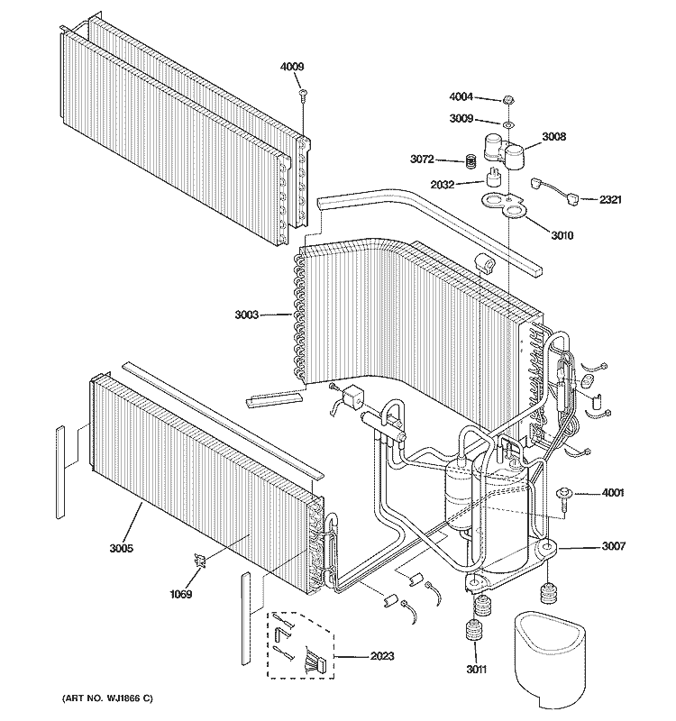UNIT PARTS Diagram and Parts List for AZ28E15DABM1  General Electric Air Conditioner