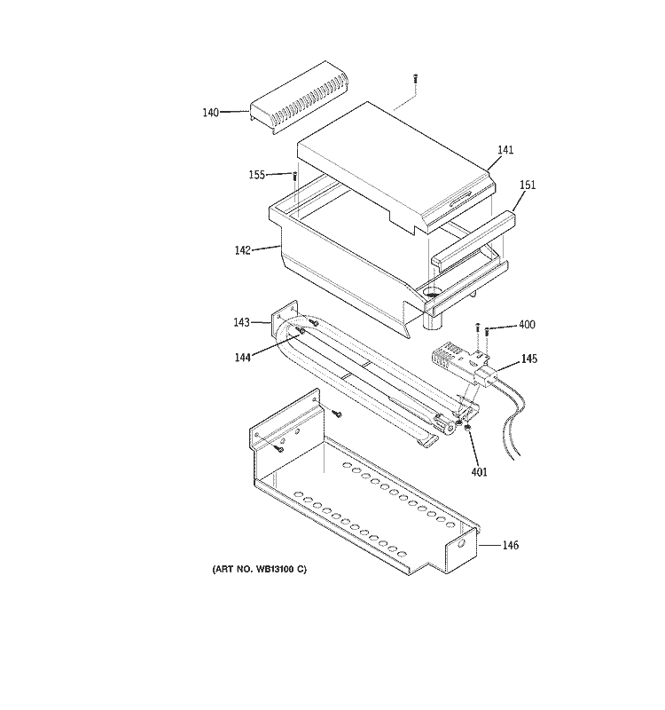 GRIDDLE ASSEMBLY Diagram and Parts List for ZDP48L6DH2SS  General Electric Range