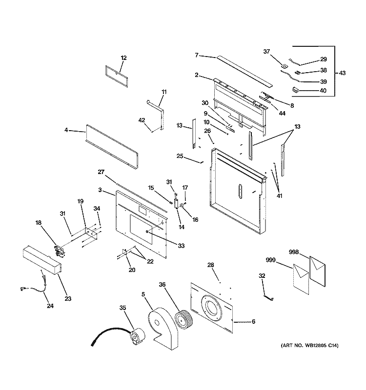 HOOD PARTS Diagram and Parts List for ZVB36BH1BB  General Electric Range Hood