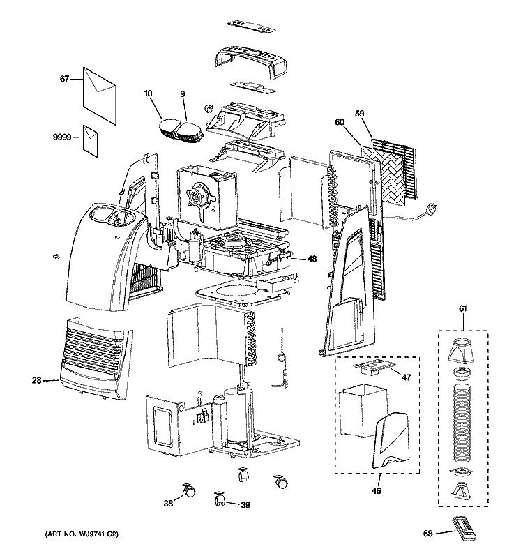 ROOM AIR CONDITIONER Diagram and Parts List for APE08AJM1  General Electric Air Conditioner