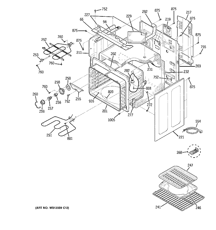 BODY PARTS Diagram and Parts List for JCBP81SK1SS  General Electric Range
