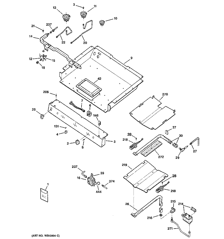 GAS & BURNER PARTS Diagram and Parts List for JGBP79BEB5BB  General Electric Range