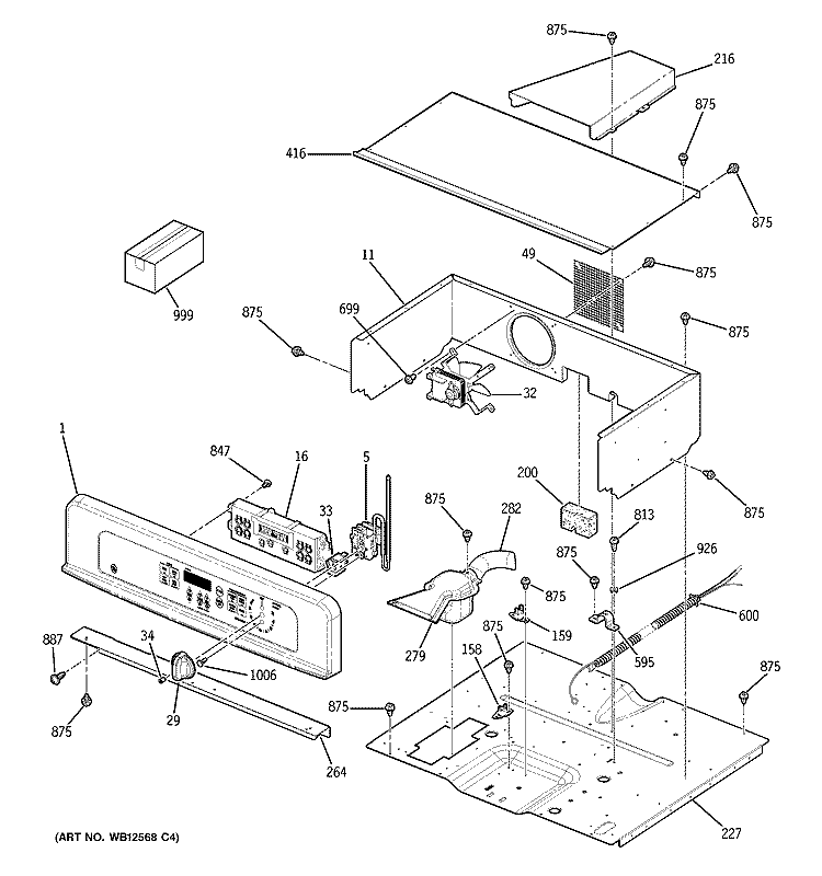 CONTROL PANEL & COOKTOP Diagram and Parts List for JKP28SK2SS  General Electric Wall Oven