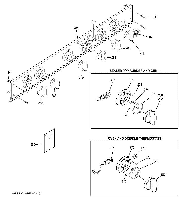 CONTROL PANEL Diagram and Parts List for ZDP36L4RH1SS  General Electric Range