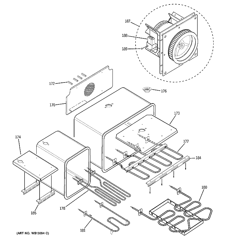 OVEN ASSEMBLY Diagram and Parts List for ZDP48N4GH1SS  General Electric Range