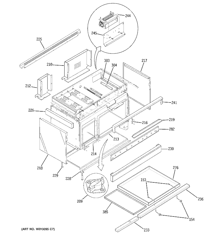 STRUCTURE Diagram and Parts List for ZDP48N6RH1SS  General Electric Range