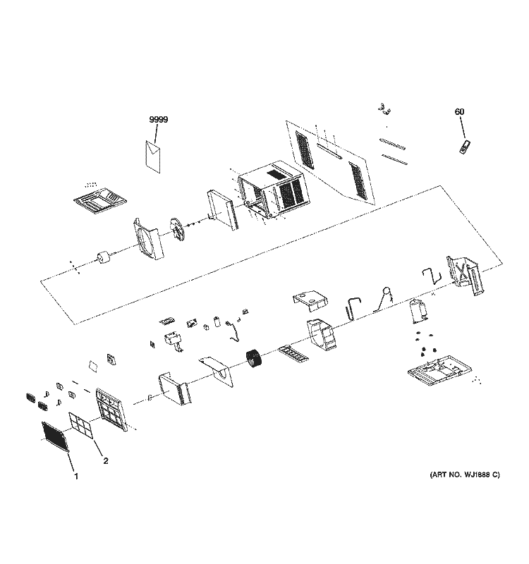 ROOM AIR CONDITIONER Diagram and Parts List for AEW10AJS1  General Electric Air Conditioner