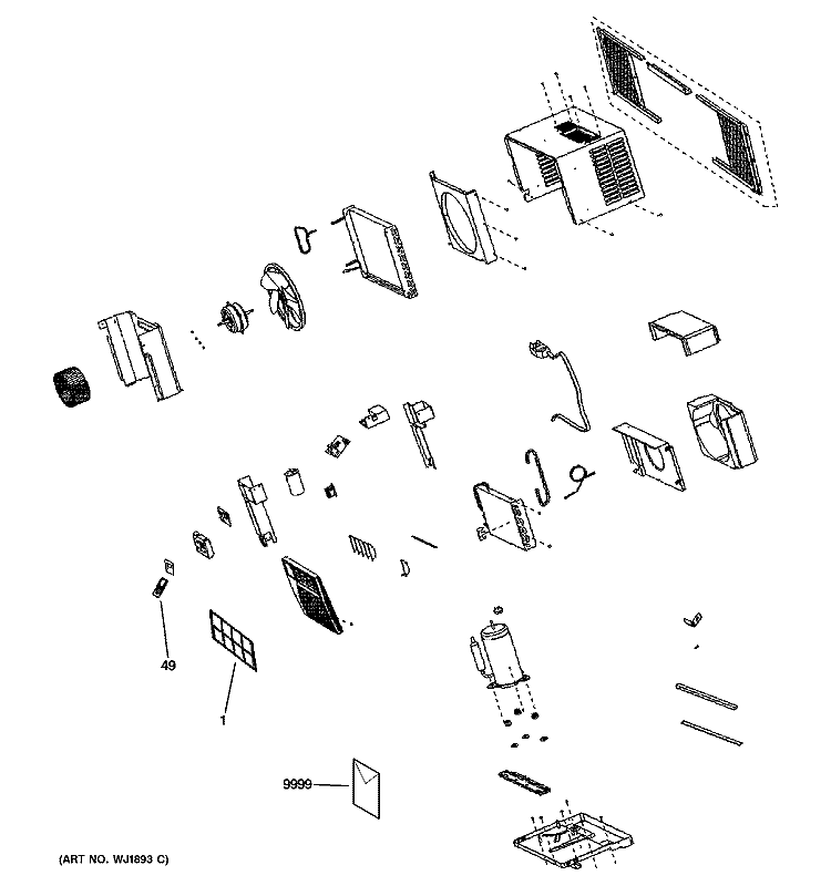 ROOM AIR CONDITIONER Diagram and Parts List for AEW05LJS1  General Electric Air Conditioner